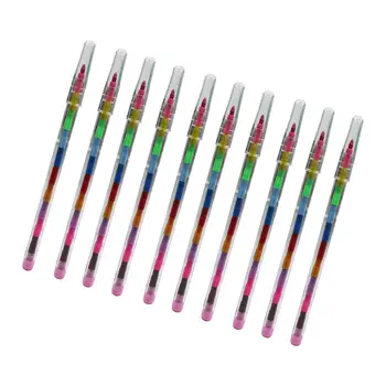 10 Штук цветных карандашей для укладки, сборные цветные карандаши для письма, мальчики, девочки, дети