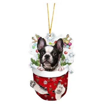2023 Рождественские Украшения Подвесное Украшение Подарок Милая Собачка Рождественская Семья Подвесная Елка Мультяшный продукт Подвеска Персонализированный Подарок