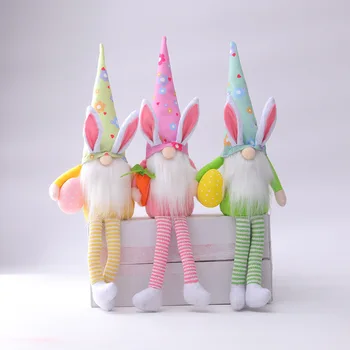 2024 Новая Пасхальная Безликая Кукла-кролик-гном Ручной работы, многоразовое украшение для дома, Весенние Подвесные Украшения-Кролики, Подарки для детей