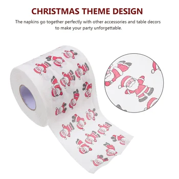 4 рулона рождественских салфеток с фестивальным рисунком, Туалетная бумага, салфетки для ужина