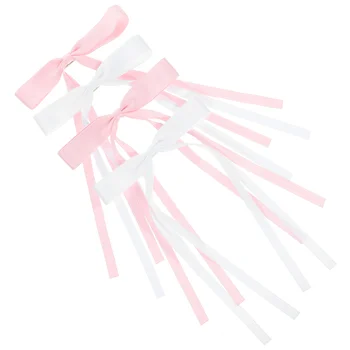 4 шт. Заколки-бантики для девочек, Розовые Галстуки, Банты, Драгоценности для Женщин, Большие Длинные