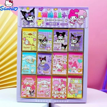 48шт Наклеек Sanrio Kawaii Hello Kitty Kuromi Аниме мультяшные мини-наклейки Декоративные канцелярские наклейки для ноутбука с ручным управлением