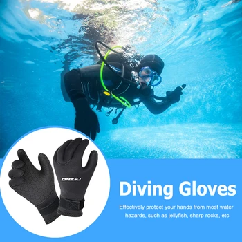 5 мм Перчатки для подводного плавания Водонепроницаемые перчатки для подводного плавания с пятью пальцами Противоскользящие неопреновые перчатки для дайвинга Подводное плавание Серфинг