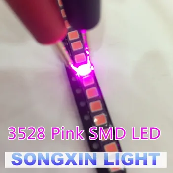 50шт SMD Розовый светодиодный диод 1210 Супер Яркий 3528 розовый SMD светодиод Светодиодный чип