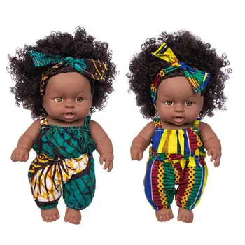 8-Дюймовая куколка с одеждой, которую можно стирать, Реалистичная Виниловая мягкая Африканская кукла, Подарки на День рождения для мальчиков и девочек