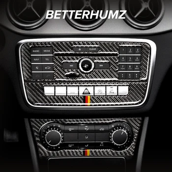 BETTERHUMZ Углеродное Волокно Для Mercedes Benz W176 GLA X156 CLA C117 A B Class CD Панель Накладка Наклейка Аксессуары Для Интерьера автомобиля