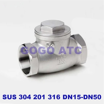 H14 нержавеющая сталь 304 201 316 обратный клапан с внутренней резьбой горизонтальный обратный клапан для воды DN15-DN50 водопроводная труба