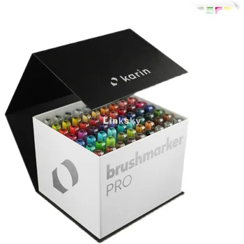 KARIN Megabox 60 + 3, кисточка-маркер Pro На водной основе, подходит для рисования разноцветными красками и надписями от руки