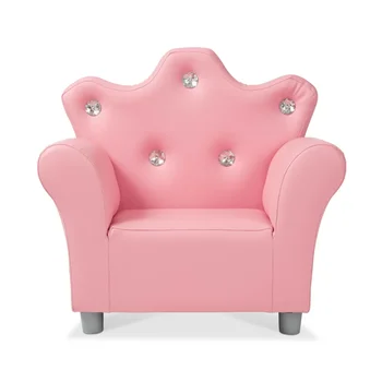 L Детское кресло-корона со спинкой из искусственной кожи (детская мебель, детские сиденья, диваны)