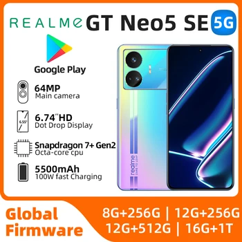 Realme GT Neo5 SE Android 5G разблокирован, 6,74 дюйма, 1T, все цвета в хорошем состоянии, оригинальный подержанный телефон
