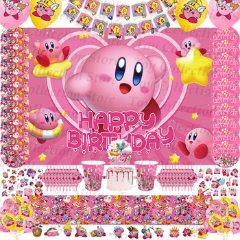 Star Kirbyes Girls Party Supplies Украшения Для Вечеринки в честь Дня Рождения Семейные Вечерние Игрушки Подарки Посуда Тарелка Салфетка Скатерть Детский Душ