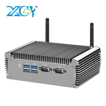 XCY Безвентиляторный Промышленный Мини-ПК Intel Core i7-4500U 2x Последовательных порта RS-232 Двойная GbE LAN 4x USB Поддержка WiFi Windows Linux