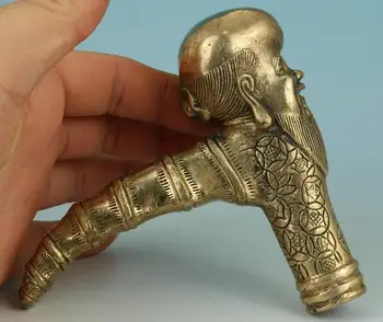 YU Bronze artesanato китайская Бронза Velho Esculpida Буда Бенгальская Головка для костылей