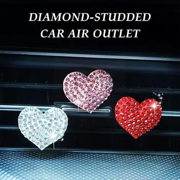 Ароматерапия Diamonds Heart Love Аксессуары для Украшения Воздуховода автомобиля Клип Освежитель воздуха Decor Air Perfume Auto I9S2