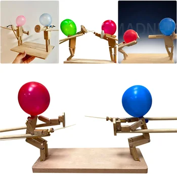 Битва бамбуковых человечков на воздушном шаре, битва деревянных ботов, динамичная игра на воздушном шаре для двух игроков с 20 воздушными шарами для взрослых