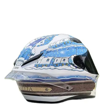 Большой шлем со спойлером, материал Abs, гоночный взрослый шлем для мотокросса по бездорожью, белый мотоциклетный шлем Tavullia, одобренный ЕЭК,