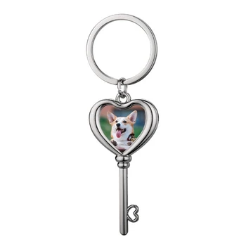 Брелок для ключей сублимационной заготовки в форме сердца Love, брелок для ключей с теплопередачей, брелок для ключей с разрезными кольцами для проекта DIY