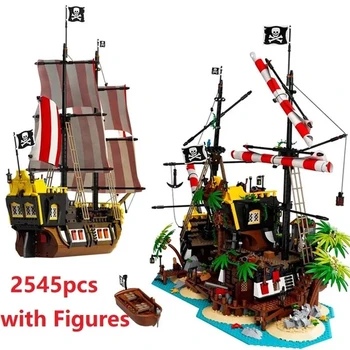 В наличии Корабль Pirates Of Barracuda Bay Two Ways Structure 21322 Строительные Блоки Кирпичи Модель Лодки Игрушка Рождественский Подарок На День Рождения