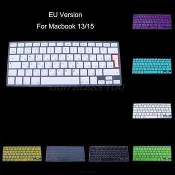 Версия для ЕС, русская клавиатура, силиконовый чехол для Apple Macbook Air Pro 13 15, защитная крышка, 8 цветов, прямая поставка