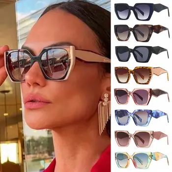 Винтажные квадратные солнцезащитные очки для женщин и мужчин, новые модные женские солнцезащитные очки в неправильной оправе большого размера, трендовые оттенки