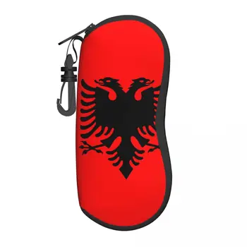Винтажный футляр для очков с флагом Албании, футляр для ручек с юмористической графикой, футляр для очков