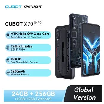 Глобальная версия Cubot X70, смартфон Android 13, Helio G99, 24 ГБ + 256 ГБ, Тройная камера 100 Мп, NFC, 120 Гц, 6,583 