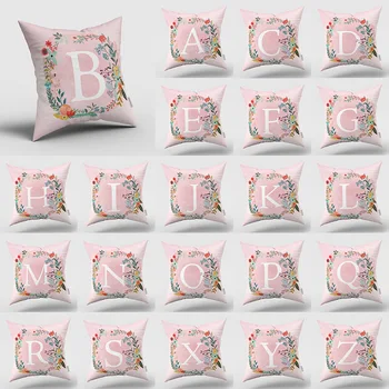 Домашний диван Наволочка Розовая подушка с буквами Подушка из Персиковой кожи Наволочка Подушка Поясничная