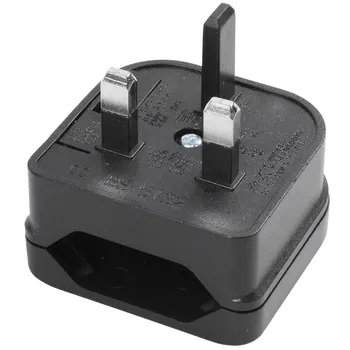 Евро-2-контактный штекерный адаптер для преобразования 2 контактов в 3-контактный черный
