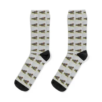 Женские носки с капюшоном Merganser Duck Photography, теплые зимние Рождественские Носки на заказ для девочек, мужские