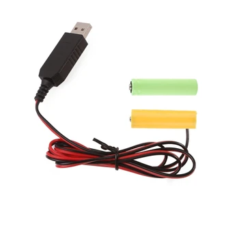 Кабель Питания Аккумулятора USB 5V 2A-3V1A Линия Отсоединения Батареек Замените 2x Батарейки LR6 AA 1,5 В для Игрушечного Пульта Дистанционного Управления