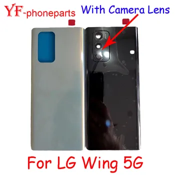 Качество AAAA для LG Wing 5G Задняя крышка батарейного отсека с объективом камеры Задняя панель двери Корпус Корпуса Запчасти для ремонта