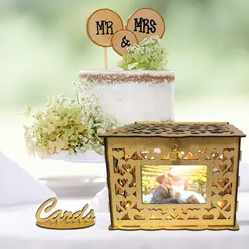 Коробка для свадебных открыток с замком Коробка для подарочных карт Свадебный конверт Коробка для денежных карточек для вечеринки Выпускной День рождения Украшения для душа ребенка