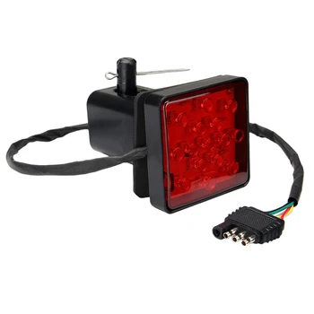 Красный 15 светодиодных 2-дюймовых Сцепных устройств для прицепов, Буксировочных устройств, крышки приемника Стоп-сигнала со штырем 12V