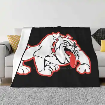 Логотип Bulldogs (Красный Контур) Самое Продаваемое Домашнее Фланелевое Одеяло Средней Школы West Lawn Football Bulldog Football