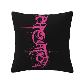 Логотип Chromatica (Розовая Аэрозольная краска На черном фоне) Наволочка Для подушки Альбом Chromatica New Stupid Love Rain On Me Pop Music