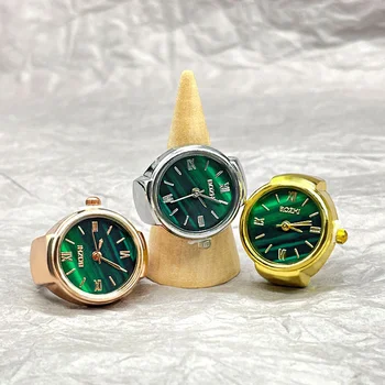 Мини-зеленые часы, креативное кольцо, новый механизм, Модные аксессуары, наручные часы из сплава, мужские ювелирные изделия, женское трендовое кольцо, подарок