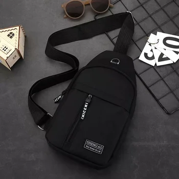 Мужская сумка-слинг, сумка через плечо, нагрудная сумка, спортивный рюкзак для путешествий, черный