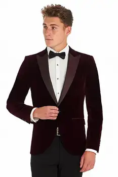 Мужской бархатный блейзер, пальто с отворотом на одной пуговице, деловой ужин