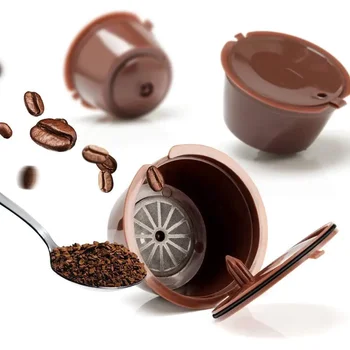 Набор фильтров для кофе многоразового использования Многоразовые кофейные капсулы-стручки для кофеварки Dolce Gusto с ложкой и щеткой для чистки 2/4/6 шт.