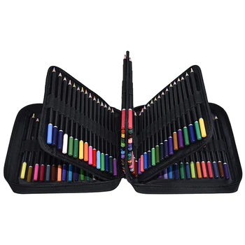 Набор цветных карандашей 120 цветов с футляром на молнии для начинающих художников, пронумерованный карандаш для профессионального рисования