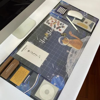 Негабаритный Водонепроницаемый коврик для мыши из искусственной кожи, студенческий блокнот для письма, коврик для офисного компьютерного стола, Подушка для ноутбука, настольный органайзер с календарем