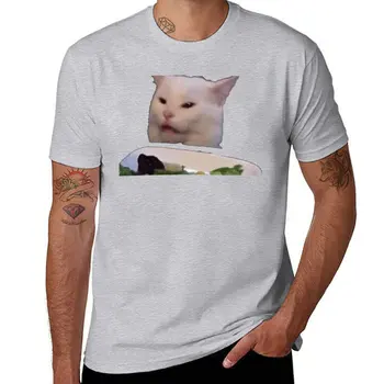 Новая футболка Smudge the cat, блузка, индивидуальные футболки, футболки с графическими тройниками, забавные футболки для мужчин