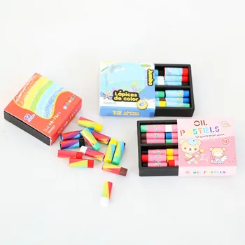 Новый миниатюрный кукольный домик 12 цветов, мини-коробка цветных мелков для аксессуаров для кукол Barbies OB11