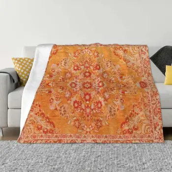 Оранжевый Богемный Берберский дизайн в традиционном марокканском стиле, покрывало для кровати, Рождественские подарки для туристов, Летние аниме-одеяла