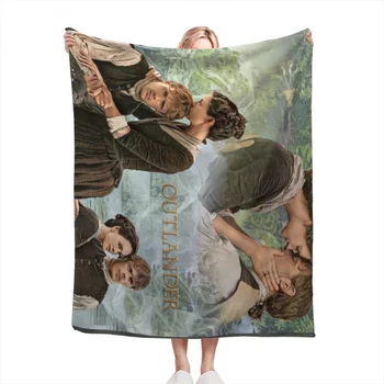 Пледы Jamie and Claire Fraser /Outlander, Мягкое бархатное одеяло, постельное белье для путешествий, флисовое одеяло