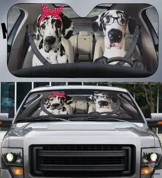 Подарок для пары любителей собак, немецкого дога, солнцезащитный козырек, шторы на окнах автомобиля, солнцезащитные козырьки