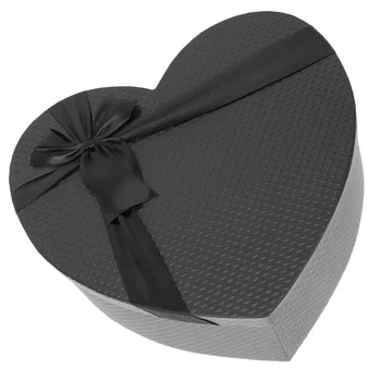 Подарочная коробка в форме сердца Черная декоративная подарочная коробка для укладки подарочной упаковки Картонная коробка для печенья Коробка для цветов Подарок