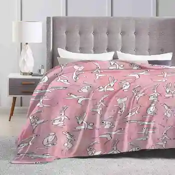Розовые Зайчики Горячая Распродажа, Высококачественное Теплое Фланелевое одеяло Bunny Pink Rabbits
