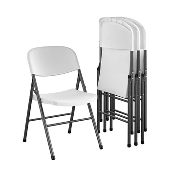 Складной стул из смолы премиум-класса, 4 упаковки, белая мебель для патио, садовый стул, набор уличных стульев | США | НОВЫЙ