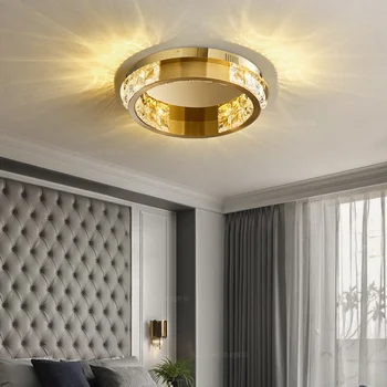 Современная светодиодная хрустальная люстра для потолочной гостиной, столовой, хрустальная лампа Cricle, светильник Cristal Lustre из нержавеющей стали